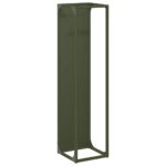 vidaXL Stojan na palivové drevo olivovo zelená 25x25x100 cm – Obrázok 2