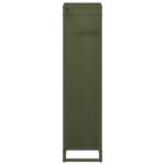 vidaXL Stojan na palivové drevo olivovo zelená 25x25x100 cm – Obrázok 5