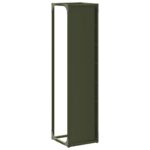 vidaXL Stojan na palivové drevo olivovo zelená 25x25x100 cm – Obrázok 7