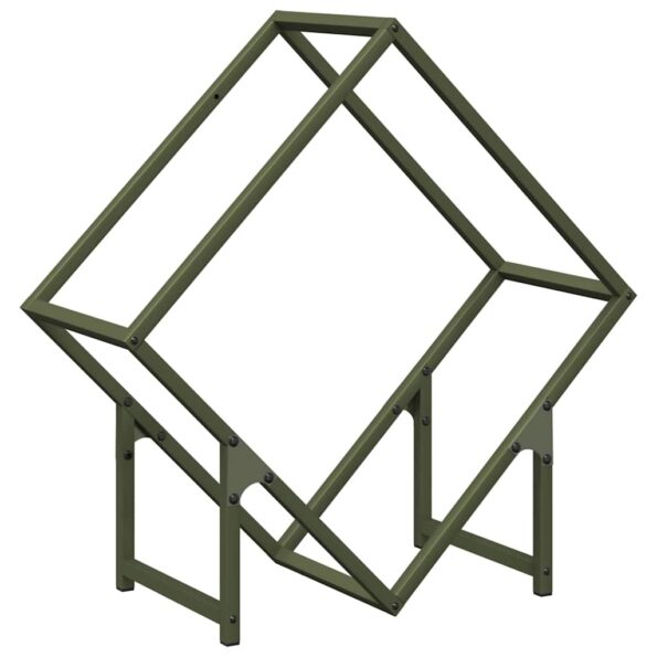 vidaXL Stojan na palivové drevo Olive Green Oceľ valcovaná za studena – Obrázok 2