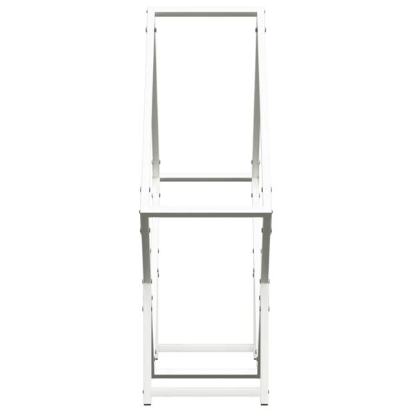 vidaXL Stojan na palivové drevo biely oceľ valcovaná za studena – Obrázok 6