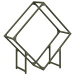 vidaXL Stojan na palivové drevo olivovo zelená 80x25x80 cm – Obrázok 2