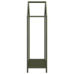 vidaXL Stojan na palivové drevo olivovo zelená 40x25x90 cm – Obrázok 6