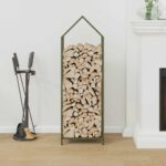 vidaXL stojan na palivové drevo olivovo zelená 40x25x120 cm – Obrázok 3