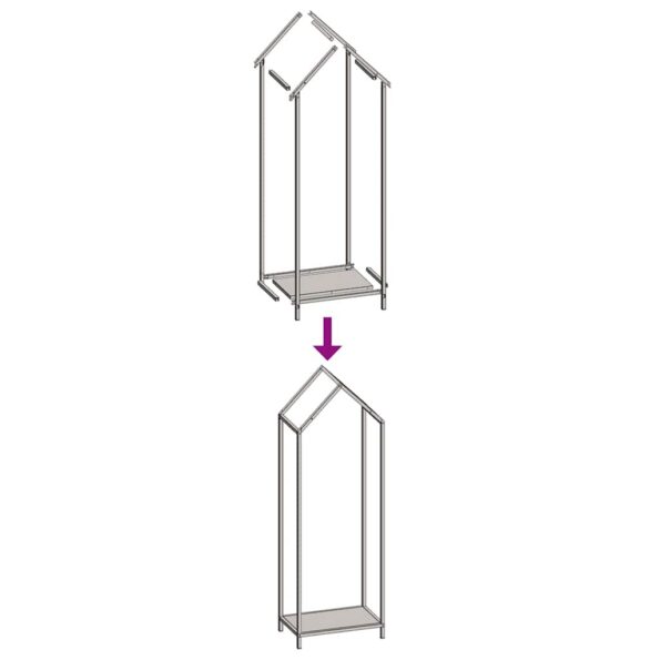 vidaXL stojan na palivové drevo olivovo zelená 40x25x120 cm – Obrázok 9