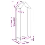 vidaXL stojan na palivové drevo olivovo zelená 40x25x120 cm – Obrázok 11