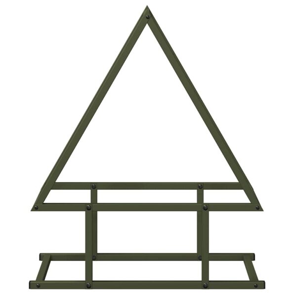 vidaXL Stojan na palivové drevo olivovo zelená 50x25x60 cm – Obrázok 5