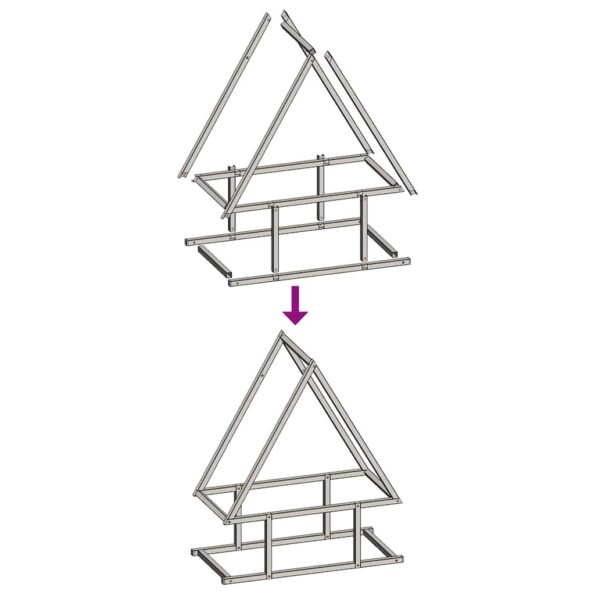 vidaXL Stojan na palivové drevo olivovo zelená 50x25x60 cm – Obrázok 9