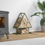 vidaXL Stojan na palivové drevo olivovo zelená 50x25x60 cm