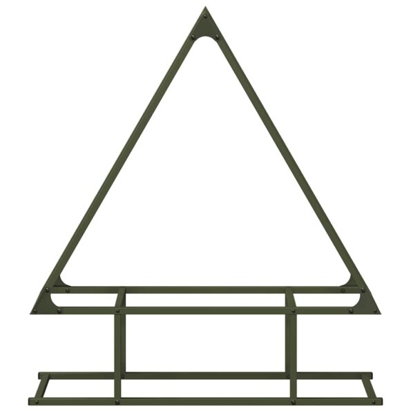 vidaXL Stojan na palivové drevo olivovo zelená 80x25x90 cm – Obrázok 5