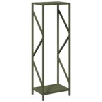 vidaXL stojan na palivové drevo olivovo zelená 34x25x100 cm – Obrázok 2