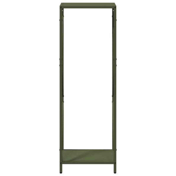 vidaXL stojan na palivové drevo olivovo zelená 34x25x100 cm – Obrázok 5