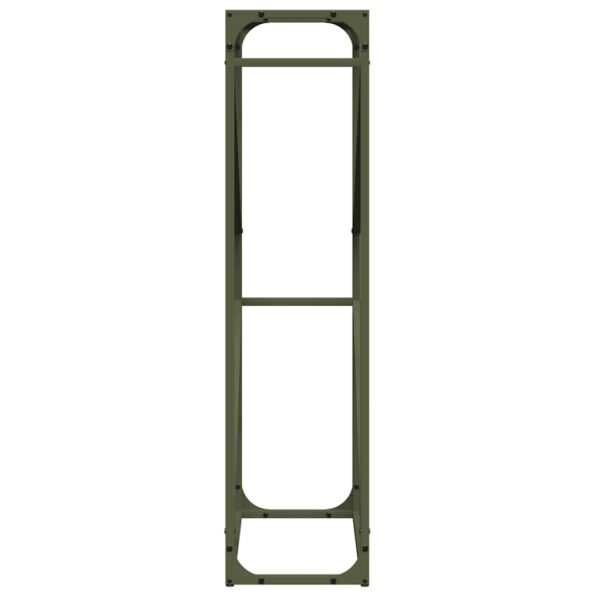 vidaXL Stojan na palivové drevo olivovo zelená 60x25x90 cm – Obrázok 6
