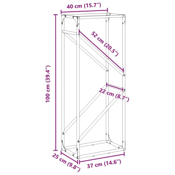 vidaXL Stojan na palivové drevo antracit oceľ valcovaná za studena – Obrázok 12