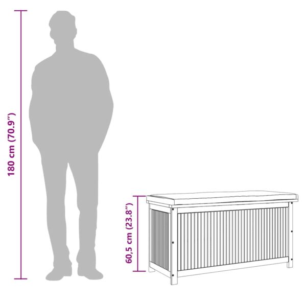 vidaXL Vonkajší box na vankúše 113x50x60,5 cm akáciový masív – Obrázok 12