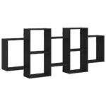 vidaXL Nástenná polica čierna dub 159x18x65 cm kompozitné drevo – Obrázok 2