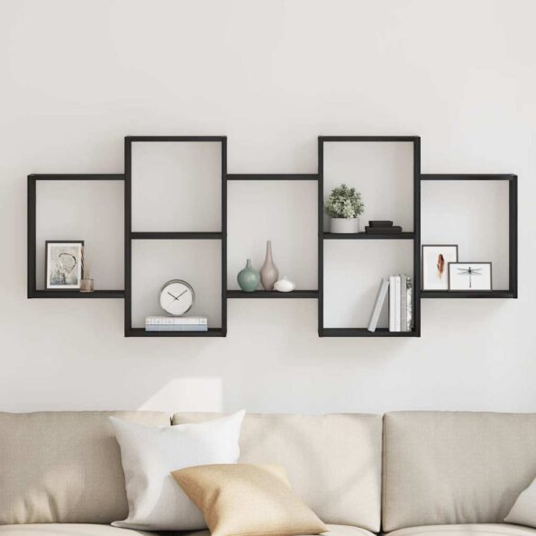 vidaXL Nástenná polica čierna dub 159x18x65 cm kompozitné drevo – Obrázok 3