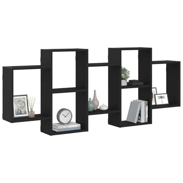 vidaXL Nástenná polica čierna dub 159x18x65 cm kompozitné drevo – Obrázok 4