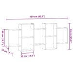 vidaXL Nástenná polica čierna dub 159x18x65 cm kompozitné drevo – Obrázok 11