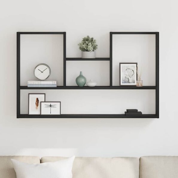 vidaXL Nástenná polica čierna dub 99x15x60 cm kompozitné drevo – Obrázok 3