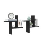 vidaXL Nástenné police 2 ks čierne dub 38x12x38 cm kompozitné drevo – Obrázok 4