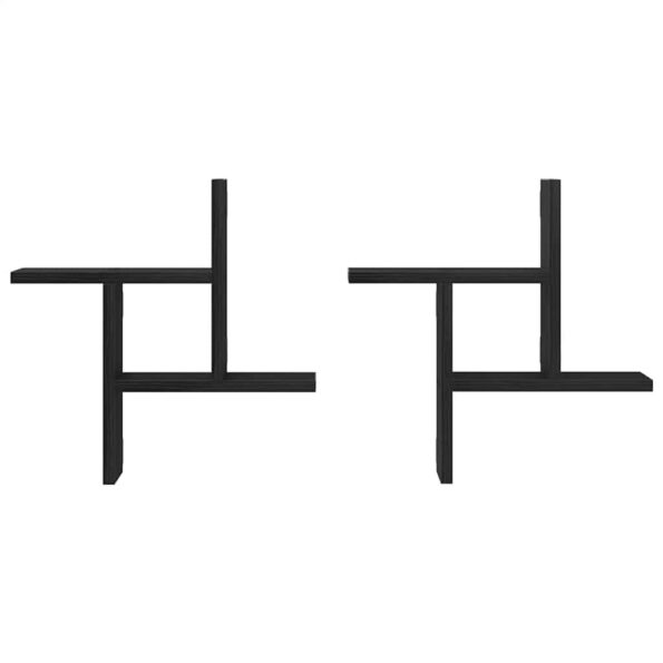 vidaXL Nástenné police 2 ks čierne dub 38x12x38 cm kompozitné drevo – Obrázok 5