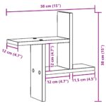 vidaXL Nástenné police 2 ks čierne dub 38x12x38 cm kompozitné drevo – Obrázok 11