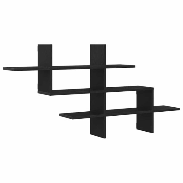 vidaXL Nástenná polica čierna dub 124,5x18x60,5 cm kompozitné drevo – Obrázok 2