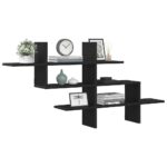 vidaXL Nástenná polica čierna dub 124,5x18x60,5 cm kompozitné drevo – Obrázok 4