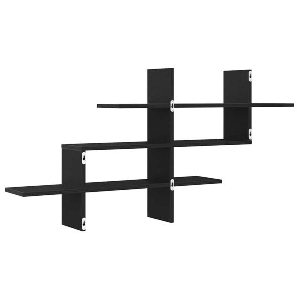 vidaXL Nástenná polica čierna dub 124,5x18x60,5 cm kompozitné drevo – Obrázok 7