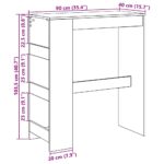 vidaXL Barový stôl s policami čierna dub kompozitné drevo – Obrázok 10