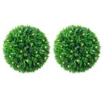 vidaXL Umelé buxusové gule s LED svetlami, 2 ks, zelená, 47 cm
