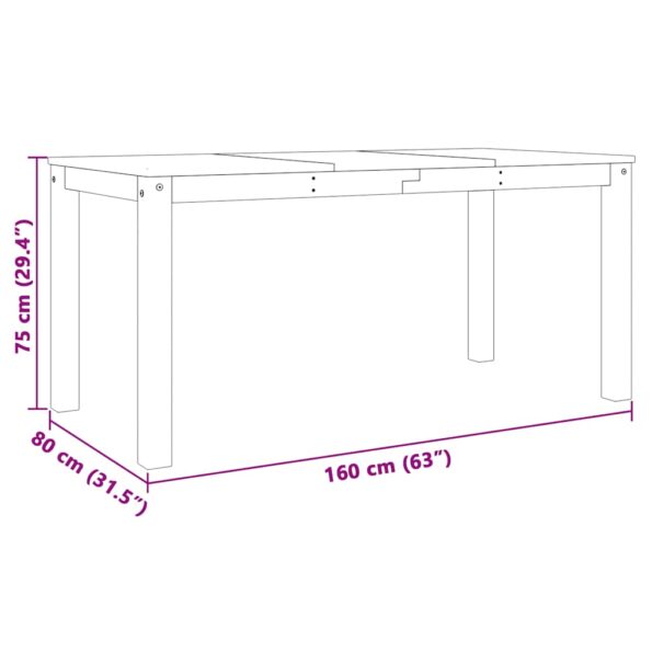 vidaXL 5-dielna jedálenská súprava Panama, šedá borovicový masív – Obrázok 12