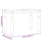 vidaXL 5-dielna jedálenská súprava Panama, biela borovicový masív – Obrázok 12