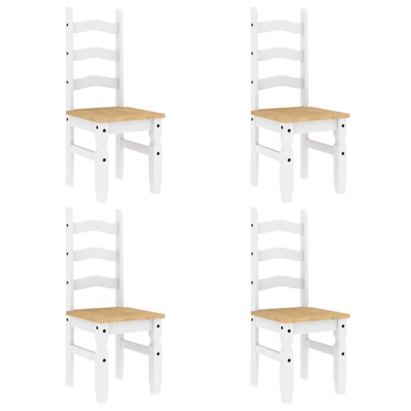 vidaXL 5-dielna jedálenská súprava Panama, biela borovicový masív – Obrázok 4