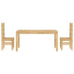 vidaXL 3-dielna jedálenská súprava Panama, borovicový masív – Obrázok 7