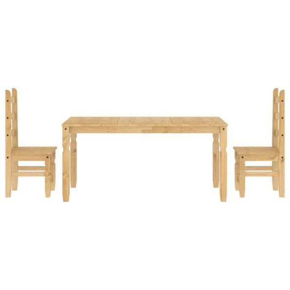vidaXL 3-dielna jedálenská súprava Panama, borovicový masív – Obrázok 7