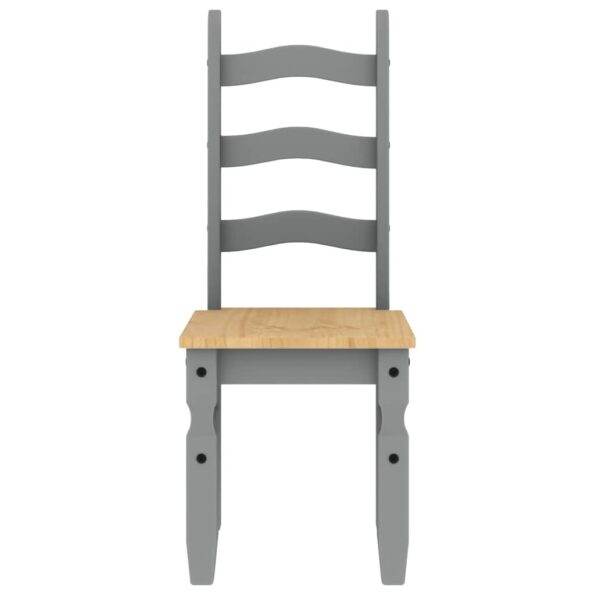 vidaXL 5-dielna jedálenská súprava Panama, šedá borovicový masív – Obrázok 8