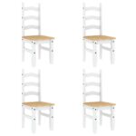 vidaXL 5-dielna jedálenská súprava Panama, biela borovicový masív – Obrázok 4