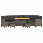 vidaXL 4-dielna záhradná sedacia súprava s vankúšmi sivá tvare L – Obrázok 2