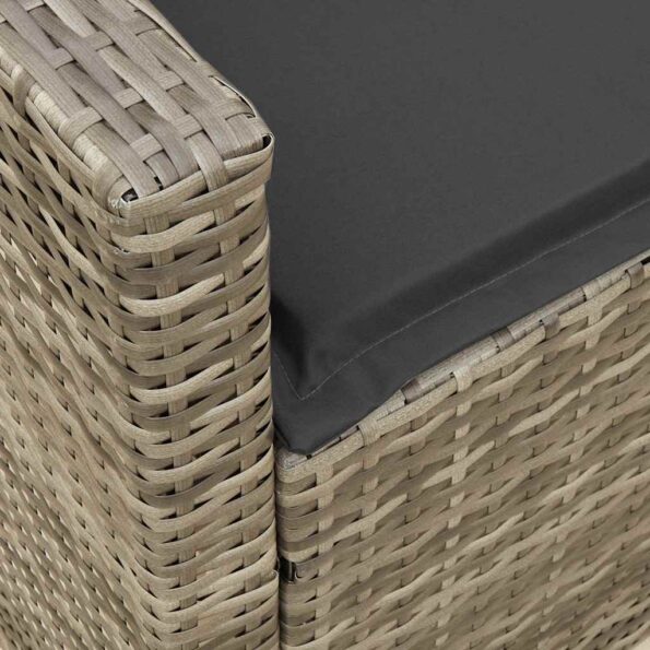 vidaXL 4-dielna záhradná sedacia súprava s vankúšmi sivá tvare L – Obrázok 11