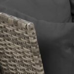 vidaXL 3-dielna záhradná sedacia súprava s vankúšmi sivá polyratanová – Obrázok 11