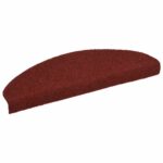 vidaXL Schodové rohože, samolepiace, 20 ks, 65x21x4 cm, bordovo červené, polkruhové, veľké – Obrázok 2