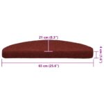 vidaXL Schodové rohože, samolepiace, 20 ks, 65x21x4 cm, bordovo červené, polkruhové, veľké – Obrázok 8