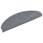 vidaXL Schodové rohože, samolepiace, 30 ks, 65x21x4 cm, svetlosivé, polkruhové, veľké – Obrázok 2