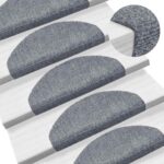 vidaXL Schodové rohože, samolepiace, 30 ks, 65x21x4 cm, svetlosivé, polkruhové, veľké – Obrázok 5