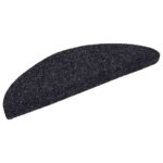 vidaXL Schodové rohože, samolepiace, 30 ks, 56x17x3 cm, čierne, polkruhové – Obrázok 2