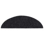 vidaXL Schodové rohože, samolepiace, 30 ks, 56x17x3 cm, čierne, polkruhové – Obrázok 4