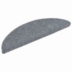 vidaXL Schodové rohože, samolepiace, 30 ks, 56x17x3 cm, svetlosivé, polkruhové – Obrázok 2