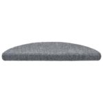 vidaXL Schodové rohože, samolepiace, 30 ks, 56x17x3 cm, svetlosivé, polkruhové – Obrázok 3